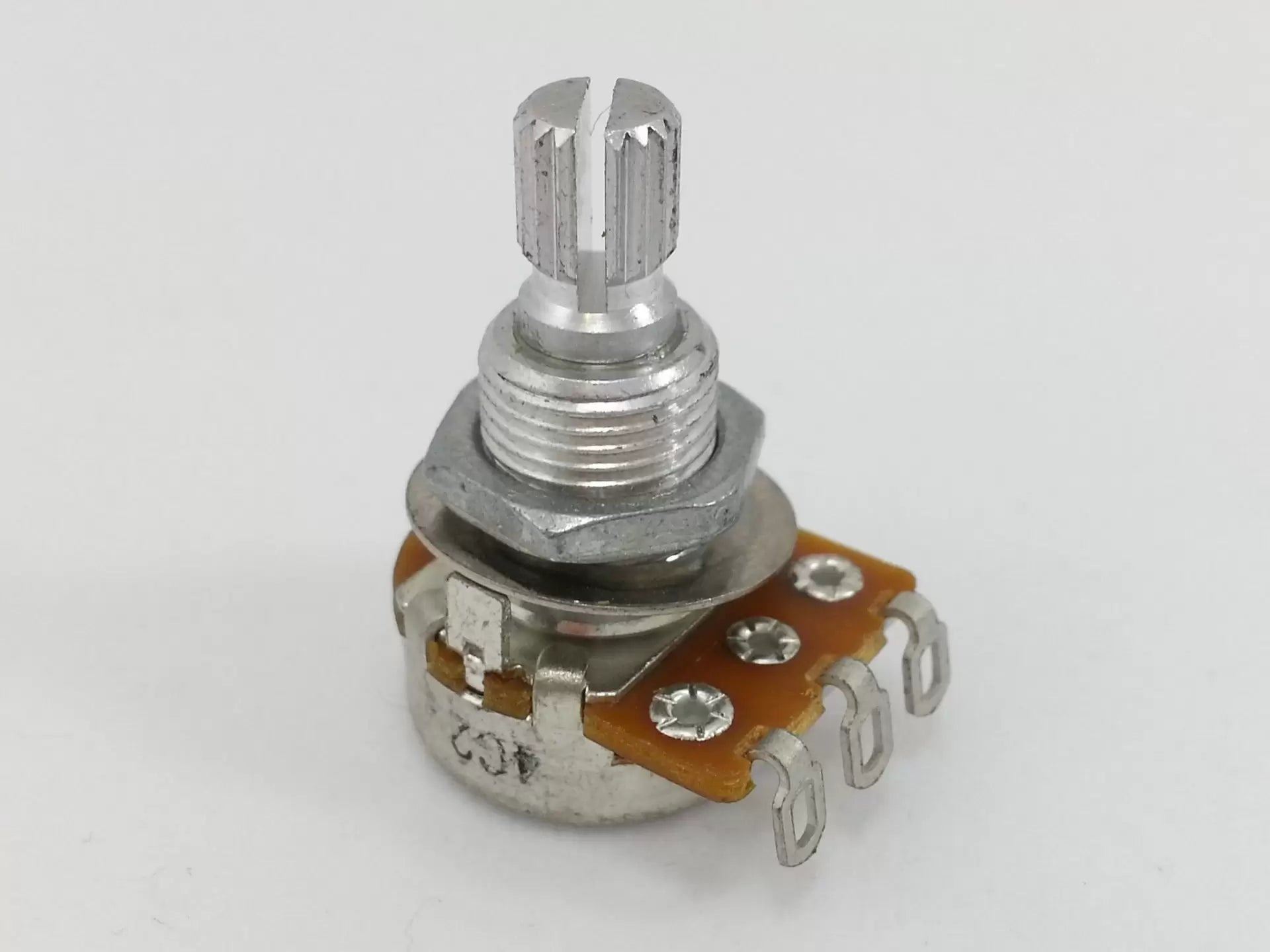 Potentiometer - 250K mini pot linear taper split knurled shaft with nut & washer