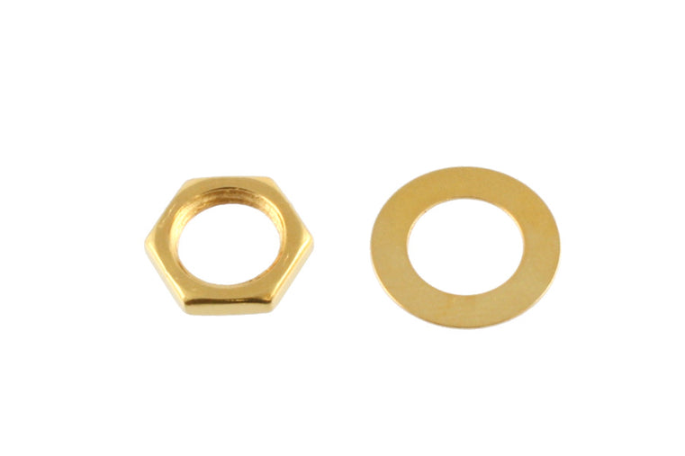 Allparts Nuts and Dress Washers for USA Jacks and Pots, Gold, Pack of 10