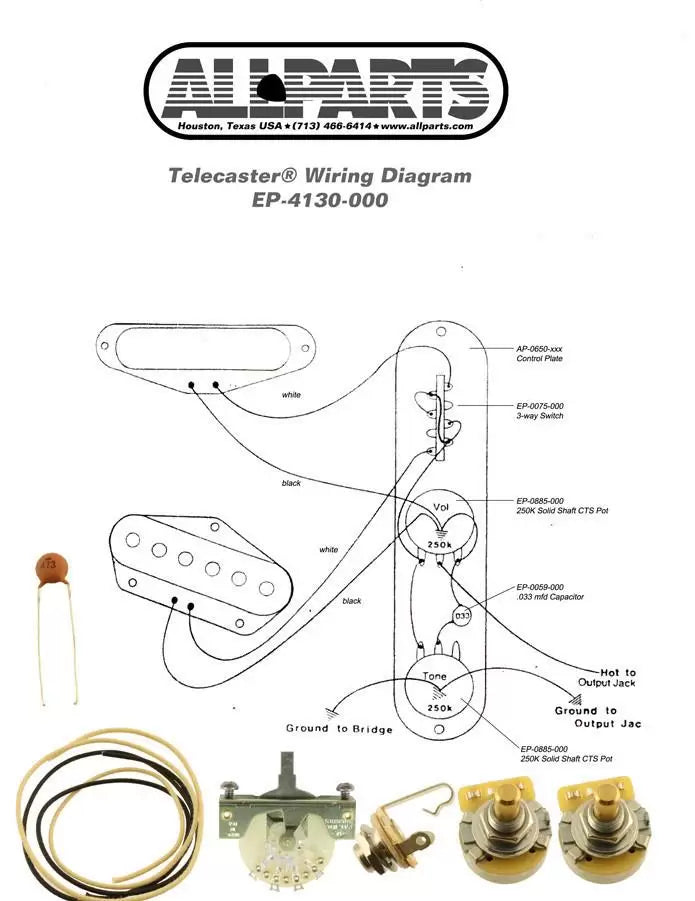 Wiring kit for Tele® mod (4 way switch)