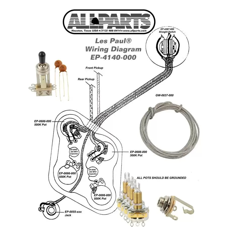 Wiring kit for Gibson® Les Paul®