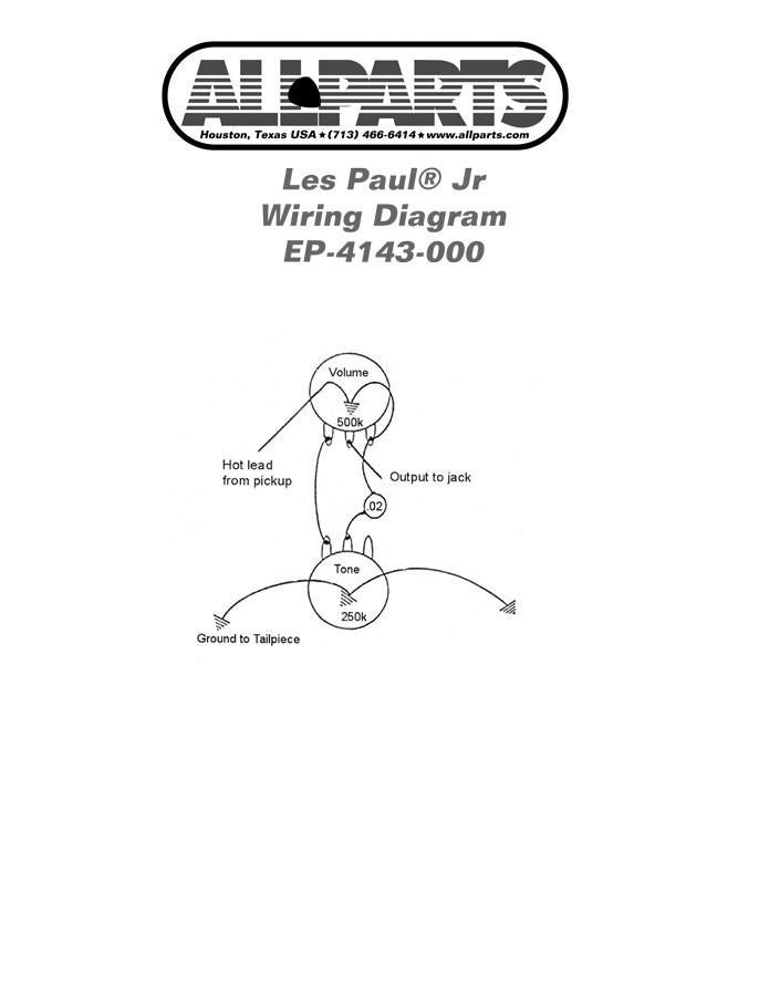 Wiring Kit for Gibson® Les Paul® / SG® Jr
