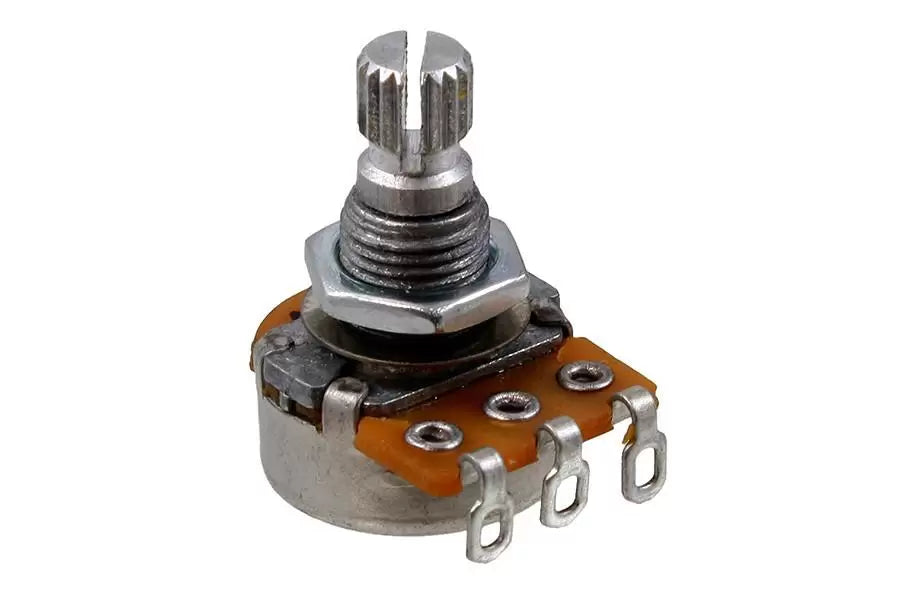 Potentiometer - 50K mini pot centre detent audio taper split knurled shaft