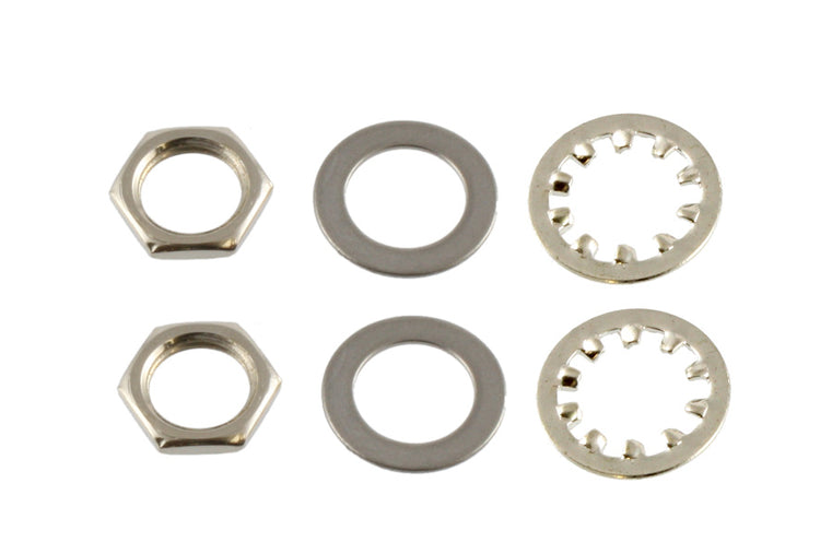 Allparts Nuts, Star Washers and Smooth Washers for USA Pots and Input Jacks, Nickel