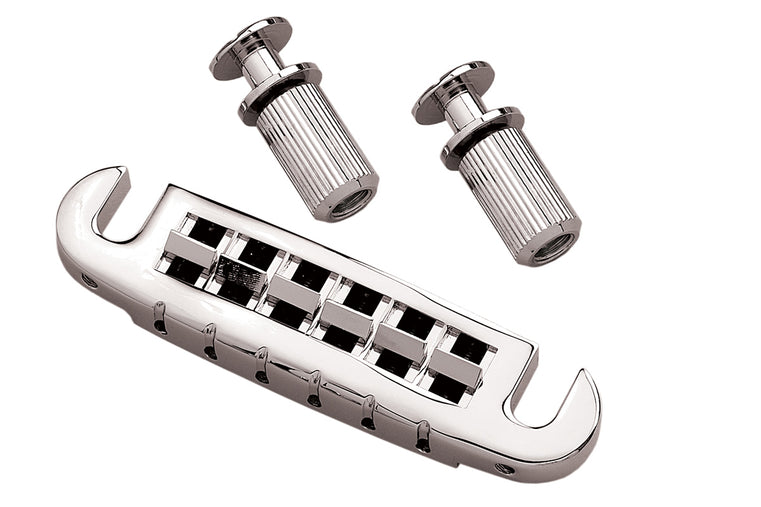 Allparts ATB Wraparound Stud Mount Adjustable Bridge, Aluminium