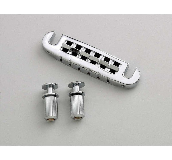 Allparts ATB Wraparound Stud Mount Adjustable Bridge, Aluminium