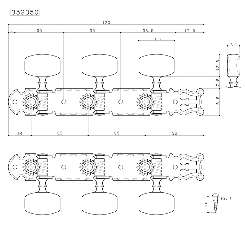GOTOH 35G350 Dimensions