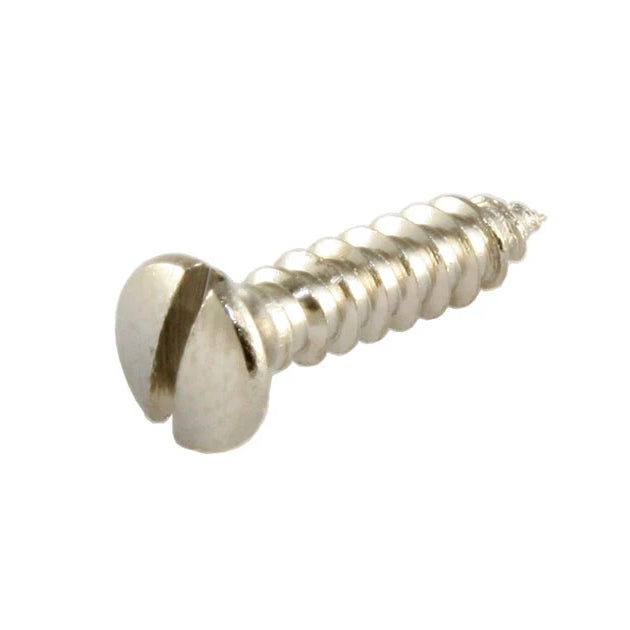 Allparts Pickguard Screws, Slot Head, Nickel, #4 x 1/2" (12.7mm)