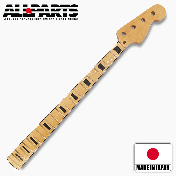 Allparts Jazz Bass Replacement Neck, With Black Binding & Black Block Inlays