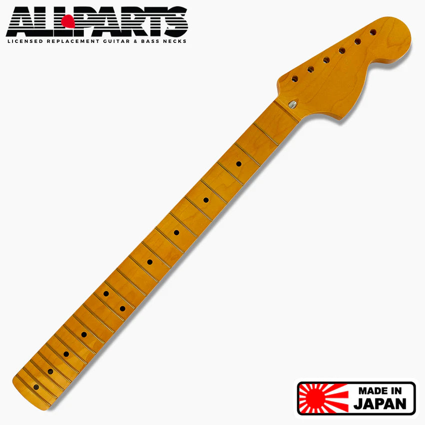 Allparts Large Headstock Stratocaster Neck, 10" Radius, Solid Maple, with Finish, Headstock