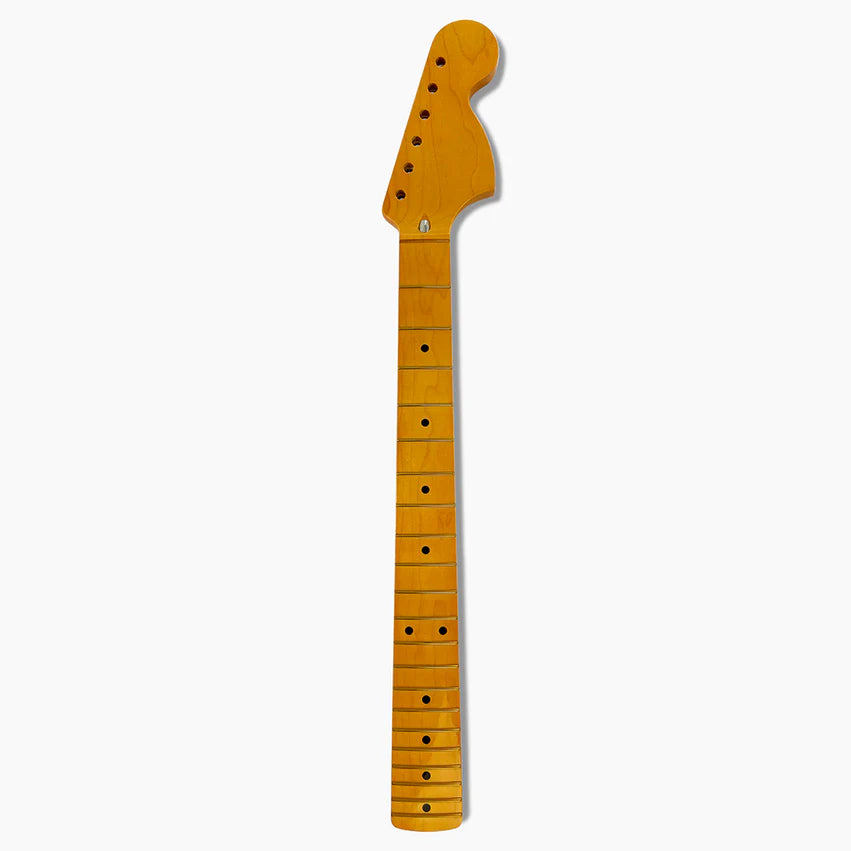 Allparts Large Headstock Stratocaster Neck, 10" Radius, Solid Maple, with Finish, Headstock, full