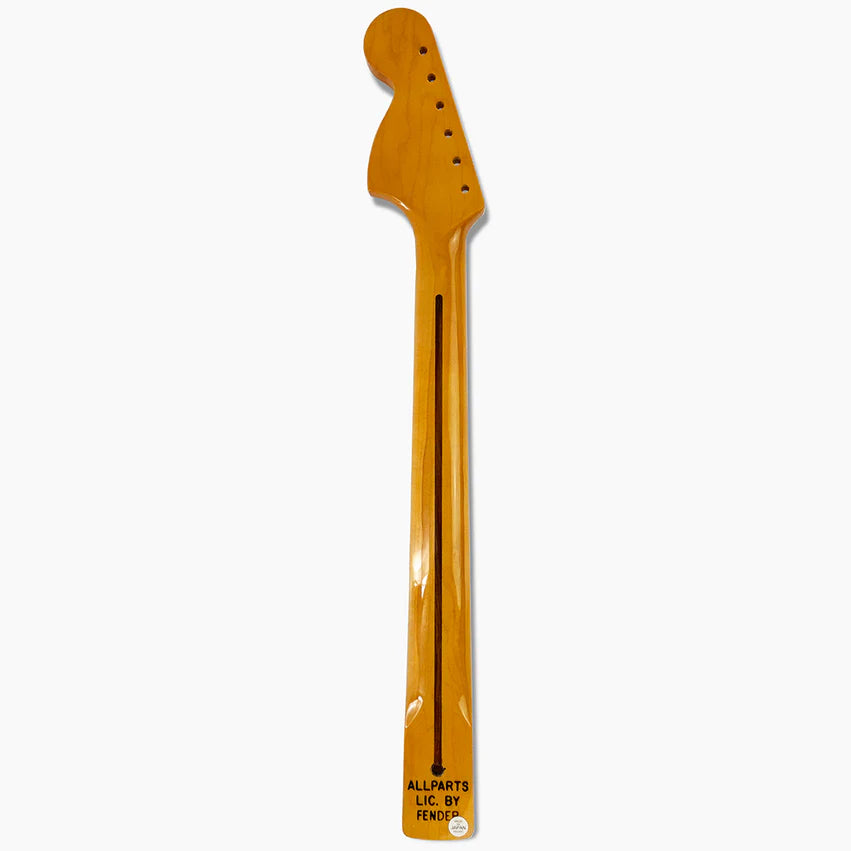 Allparts Large Headstock Stratocaster Neck, 10" Radius, Solid Maple, with Finish, Headstock, back