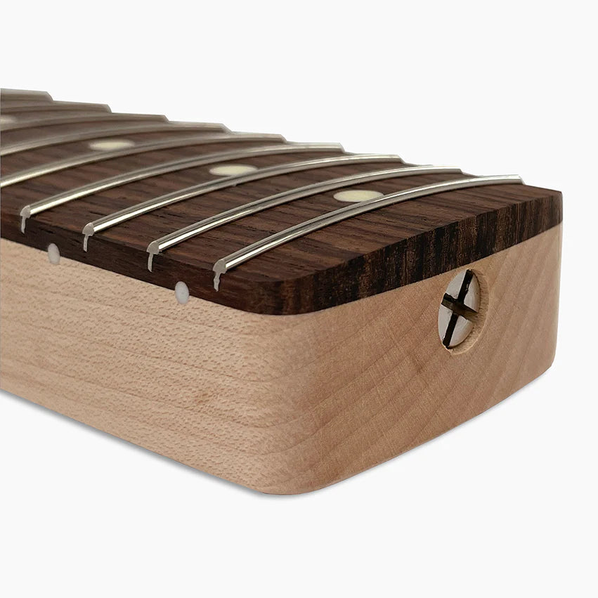 Allparts Large Headstock Strat Neck, Rosewood Fingerboard, No Finish, Angled heel