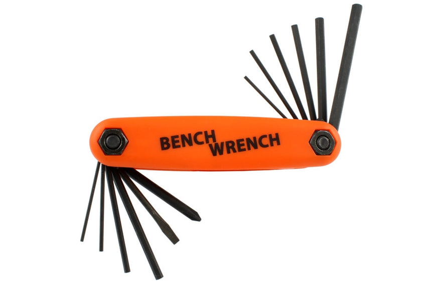 Bench Wrench - 5 inch & 5 metric Allen keys with Philips & flat screwdrivers