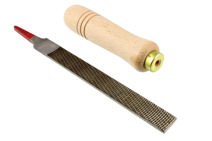 Wood carving file - flat - 16 x 150mm - with wood handle .