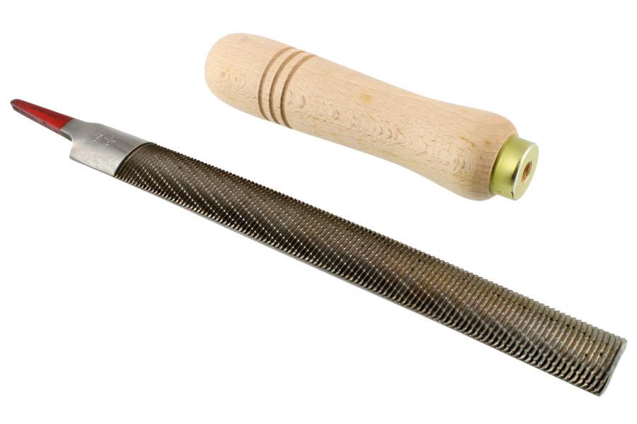 Wood carving file - curved - 21 x 200mm - with wood handle