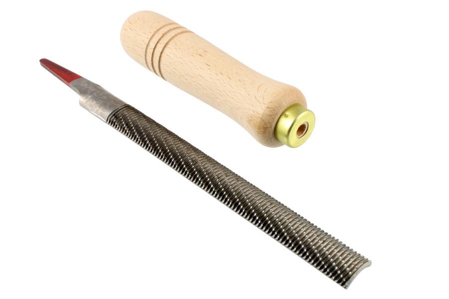 Wood carving file - curved - 15 x 200mm - with wood handle