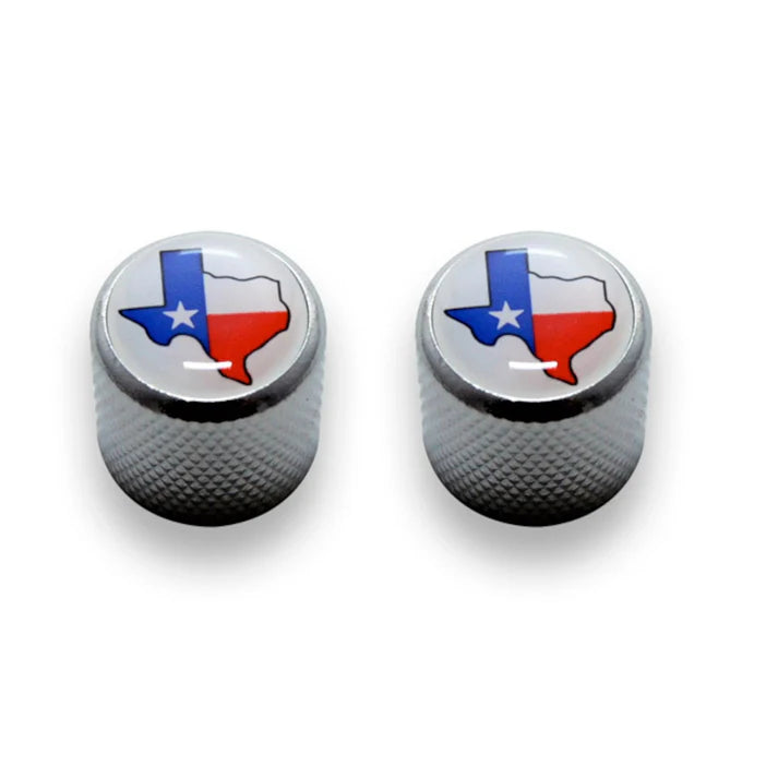 Allparts Metal Dome Knob with Texas Flag, Fits Split Shaft Pots, Pair