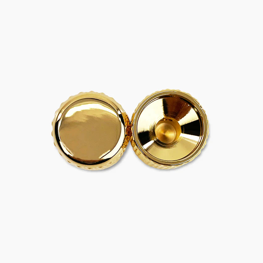 Allparts Heavy Knurl Metal Barrel Knobs,  Fits USA Solid Shaft Pots