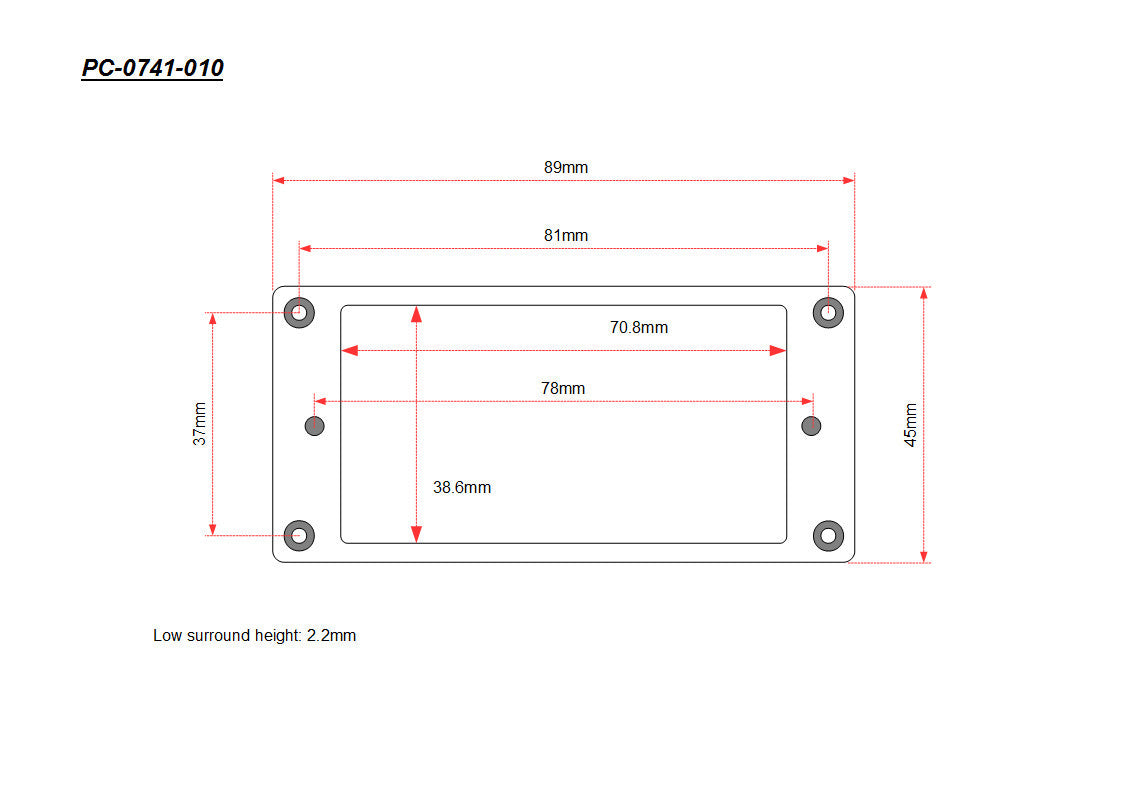 Allparts Metal Humbucking Pickup Rings, Flat, Set of 2