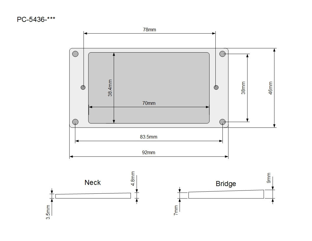 Allparts Humbucking Pickup Rings, Slanted, Flat Underside, Metal, Set of 2