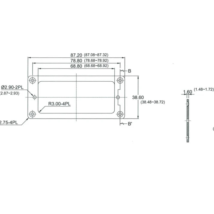 Allparts Pickup Surrounds for Firebird Style Pickups, Set of 2, Metal, Chrome