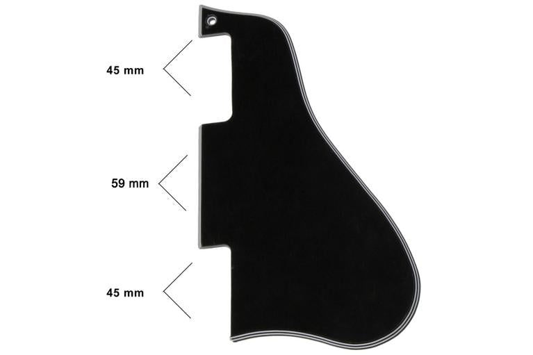 Allparts Pickguard for ES-335, Short, 5 Ply Black (B/W/B/W/B)