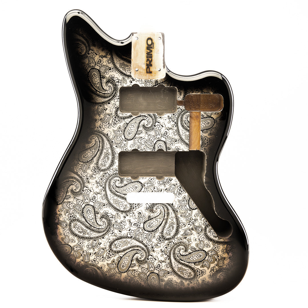 Primo Replacement Jazzmaster Body, Black Paisley