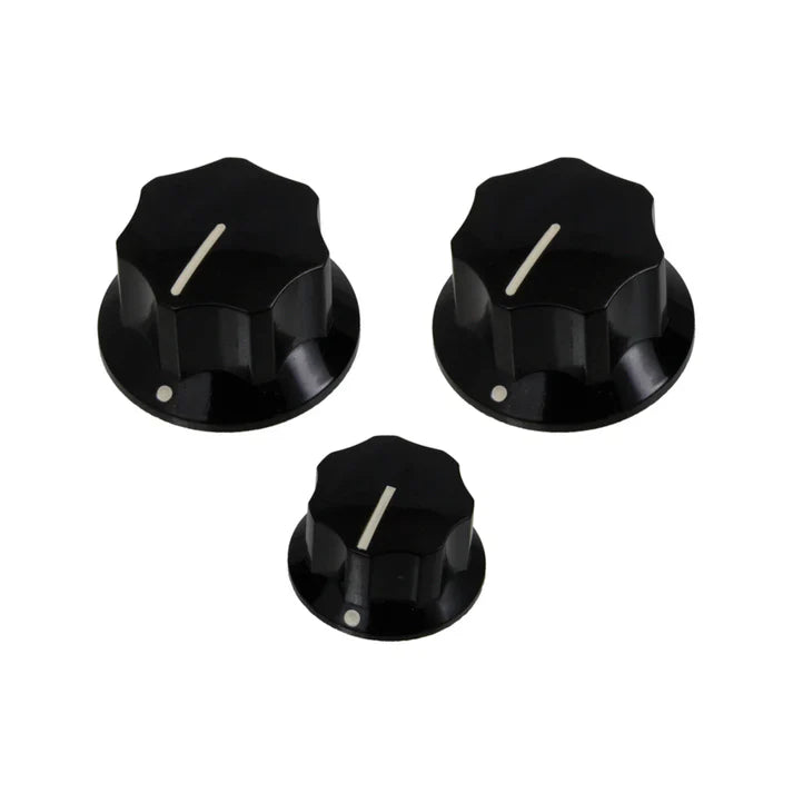 Allparts Knobs for J Bass, Set of 3, fits USA Solid Shaft Pots