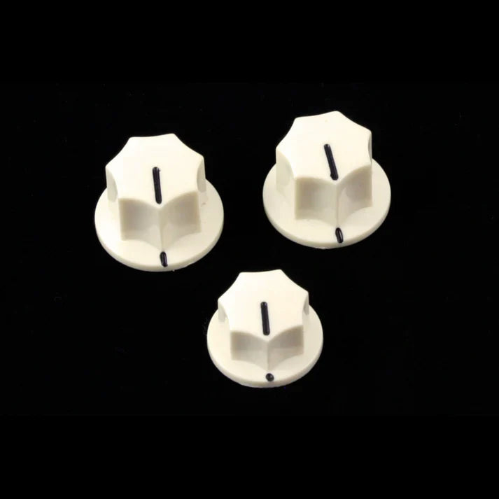 Allparts Knobs for J Bass, Set of 3, fits USA Solid Shaft Pots
