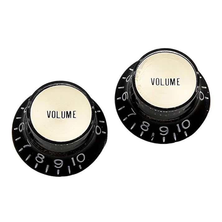 Allparts Reflector Cap Volume Knobs with Gold Inserts, Pack of 2