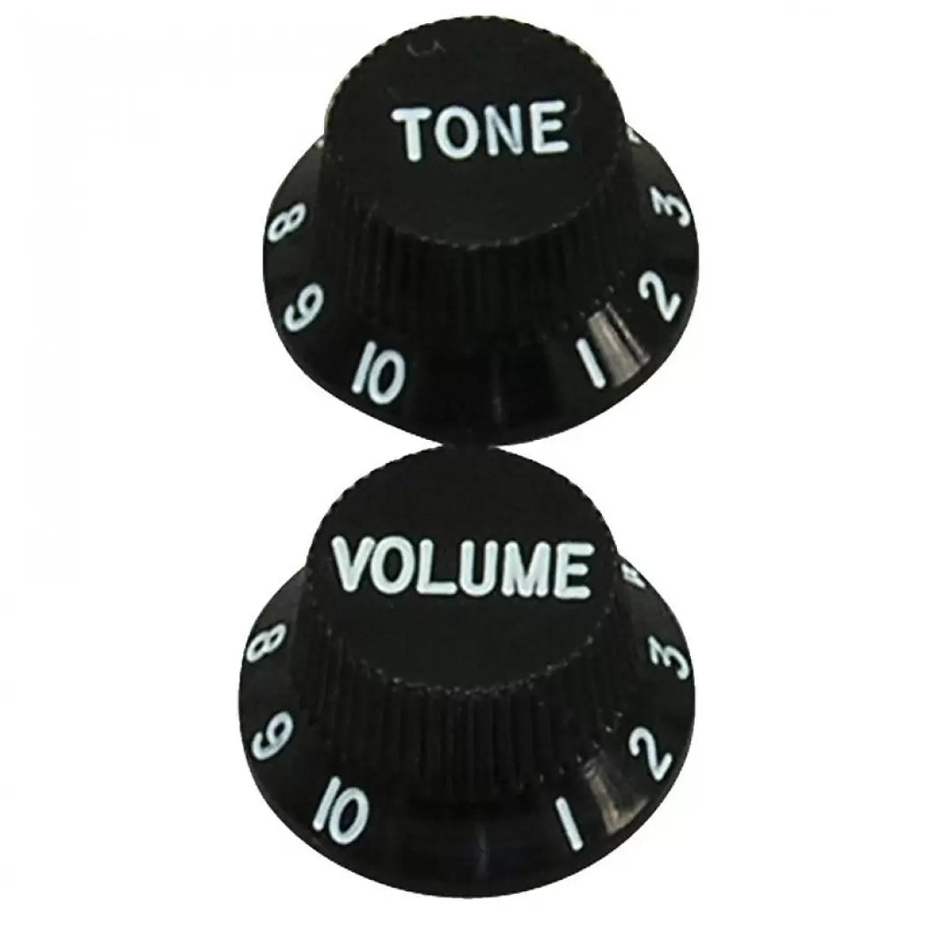 Guitar Tech Strat Style Tone & Volume Control Knob in Black