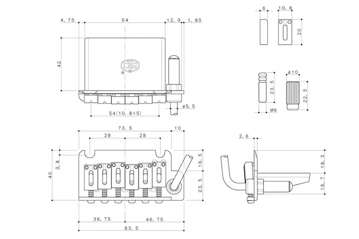 Allparts SB-5330 Gotoh 510T-FE1 Fulcrum Tremolo