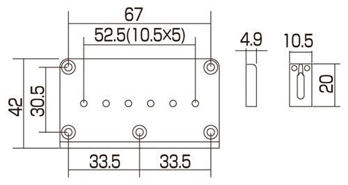 Allparts SB-5115 Gotoh Non-Tremolo Bridge with Steel Saddles