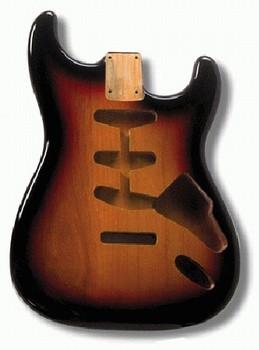 Guitar body - replacement body for Strat - finished - 3 tone sunburst