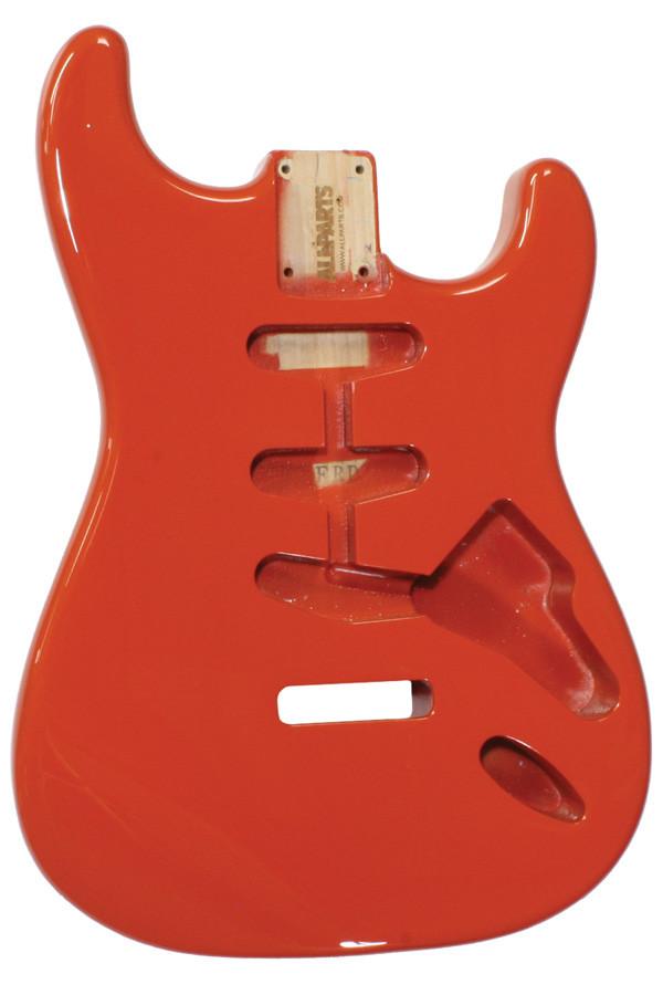 Guitar body - replacement body for Strat - finished - fiesta red
