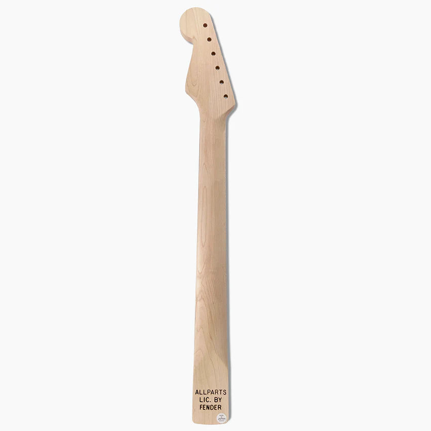 Allparts Replacement Neck for Strat with Ebony Fingerboard, No Finish, Back