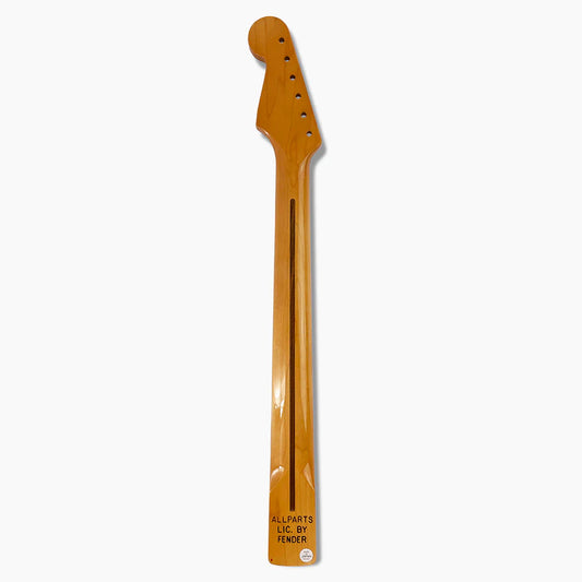 Allparts Replacement Maple Neck for Strat with Nitro Finish Topcoat, 21 frets, Back