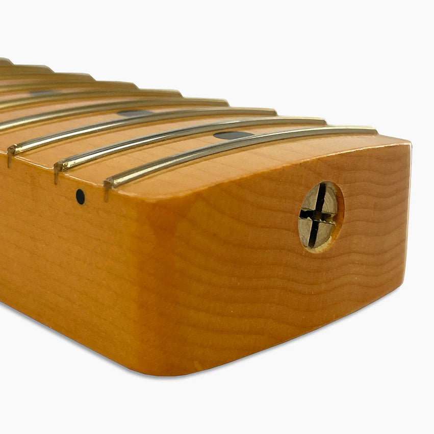 Allparts Replacement Maple Neck for Strat with Nitro Finish Topcoat, 21 frets, Angled Heel