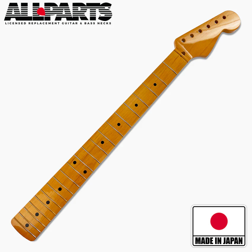 Allparts Replacement Maple Neck For Strat With Nitro Finish Topcoat, Vee Profile