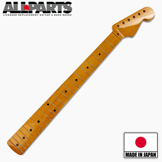 Allparts Replacement Maple Neck For Strat With Nitro Finish Topcoat, Vee Profile