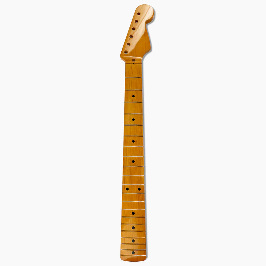 Allparts Replacement Maple Neck For Strat With Nitro Finish Topcoat, Vee Profile, Full