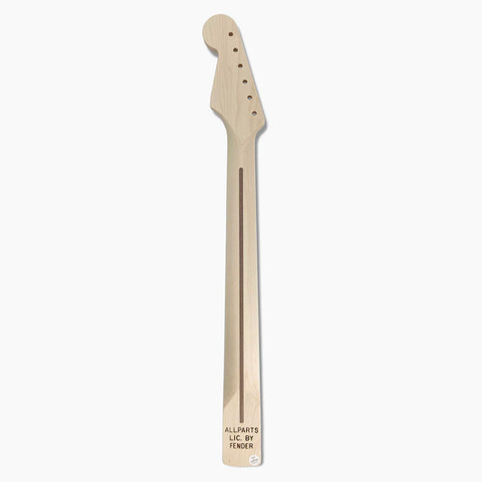 Allparts Replacement Vee Profile Neck for Strat, Solid Maple, No Finish, Back