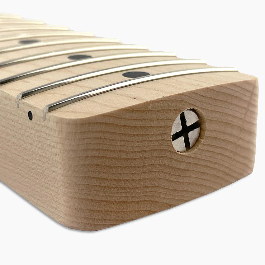 Allparts Replacement Vee Profile Neck for Strat, Solid Maple, No Finish, Angled Heel