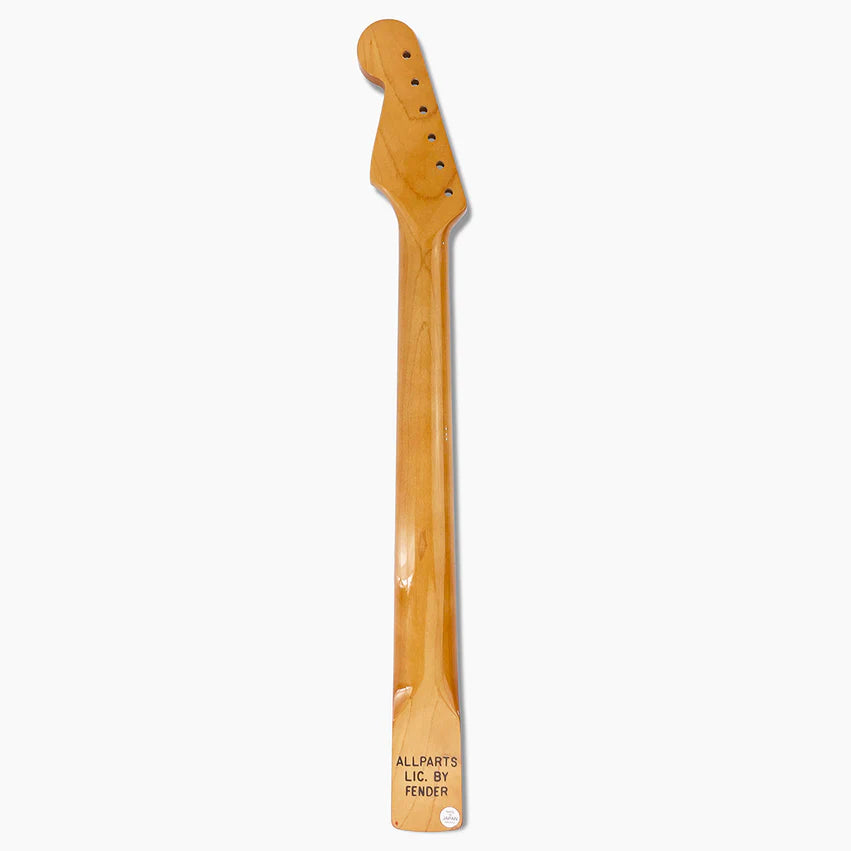 Allparts Replacement Rosewood Neck for Strat, with Nitro Finish Topcoat, 21 Tall Frets, Back