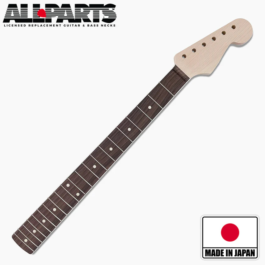 Allparts Replacement Rosewood Neck for Strat, No Finish, 21 frets with Binding