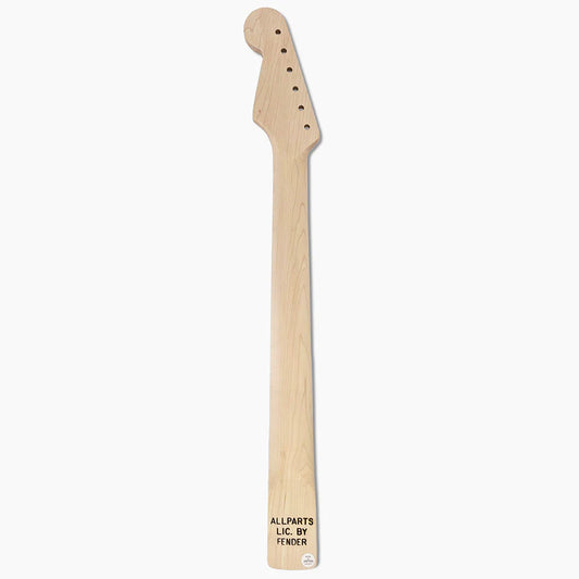 Replacement Rosewood Neck for Strat, No Finish, 21 frets, Back