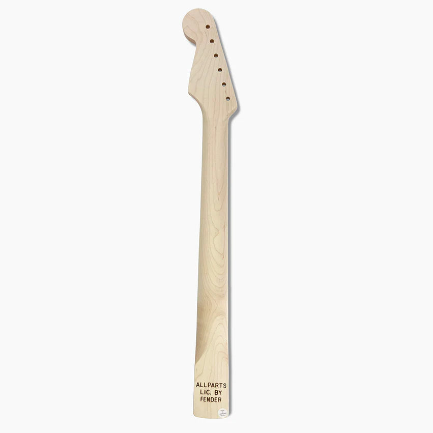 Allparts Replacement Chunky Rosewood Neck for Strat, No Finish, 21 Frets, Back