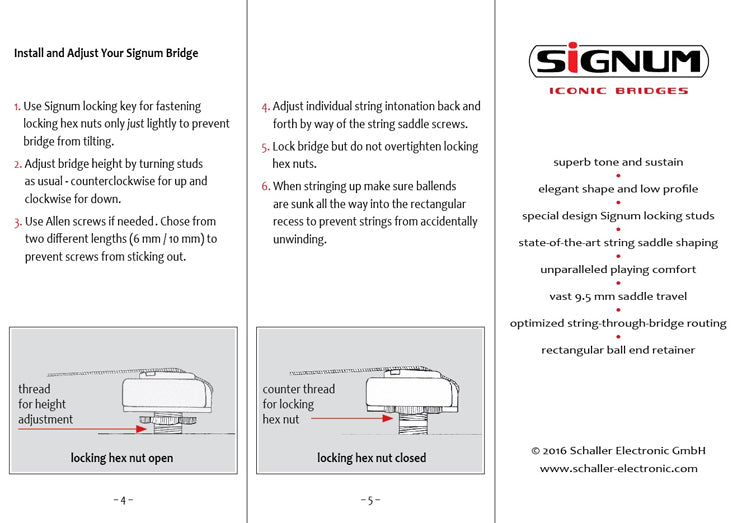 Schaller Signum Locking Guitar Bridge