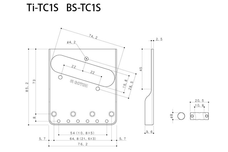 Allparts TB-5127-001 Gotoh Nickel Compensated Bridge for Telecaster
