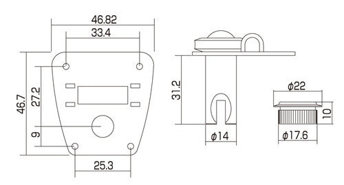 Allparts TK-0882 Gotoh FB30 Open Gear Large Post 4-in-line Bass Keys